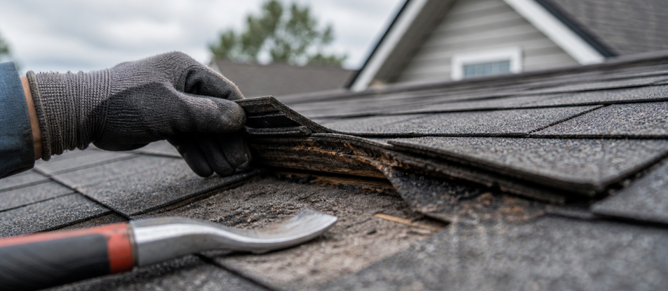 Damaged roofing